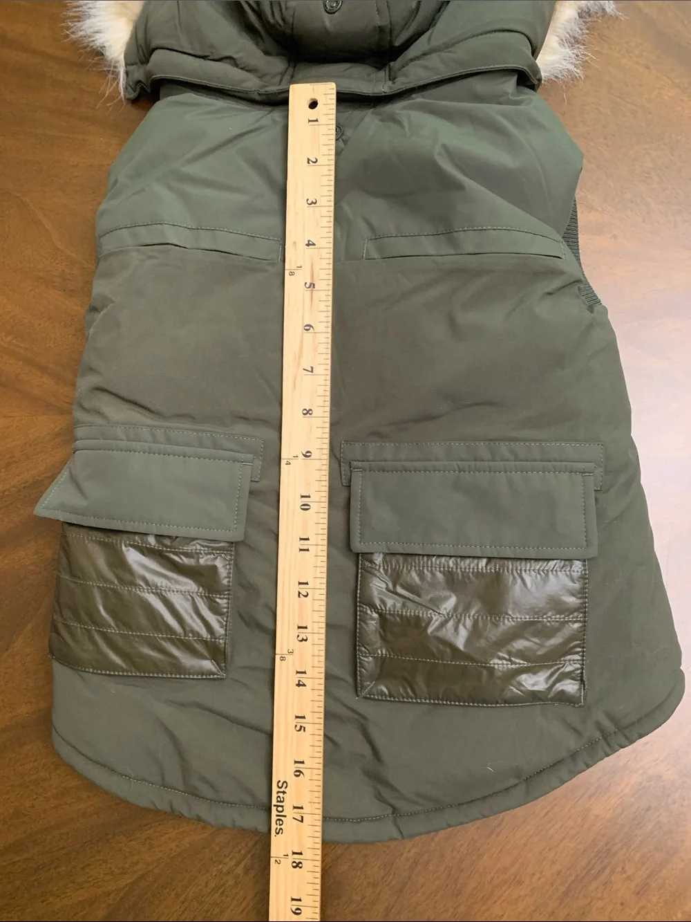 🦋 PAJAR PUP Green Military Zeus Jacket For Dogs with Faux Fur Trim NWT $98